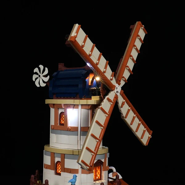 Lumibricks 16012 Dutch Windmill Millhouse – Farm Life Building Blocks with LED Lights | 2297 Pieces