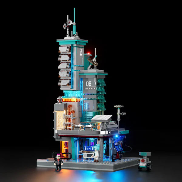 Lumibricks 17010 Cyberpunk Neoncity – Neon Tech Station Building Blocks with LED Lights | 1282 Pieces
