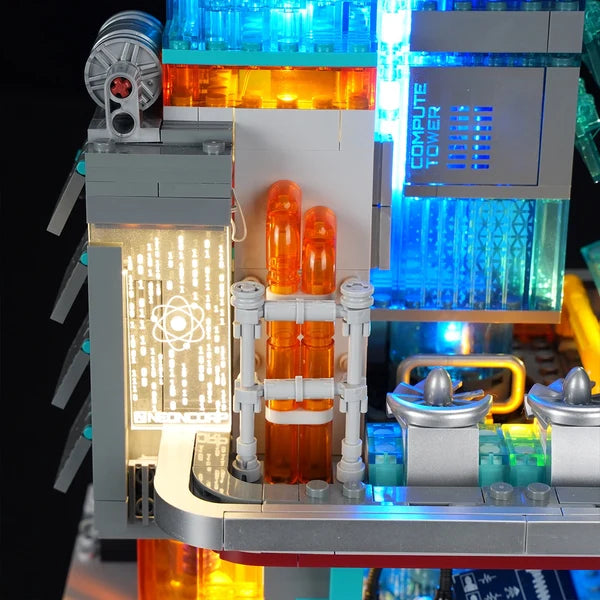 Lumibricks 17010 Cyberpunk Neoncity – Neon Tech Station Building Blocks with LED Lights | 1282 Pieces