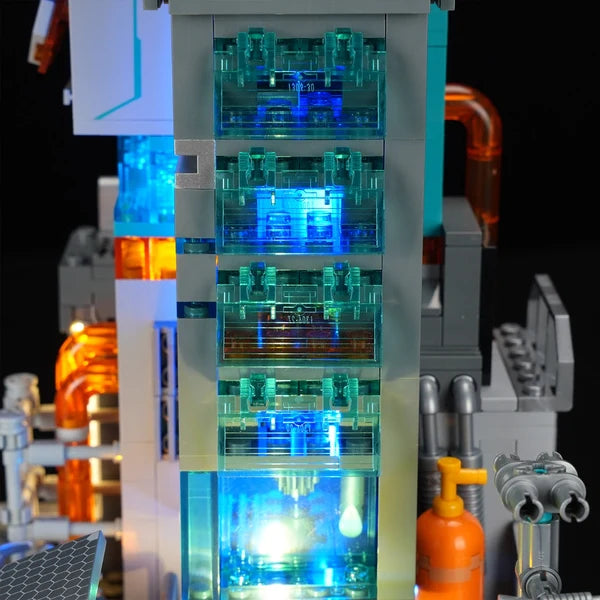 Lumibricks 17010 Cyberpunk Neoncity – Neon Tech Station Building Blocks with LED Lights | 1282 Pieces