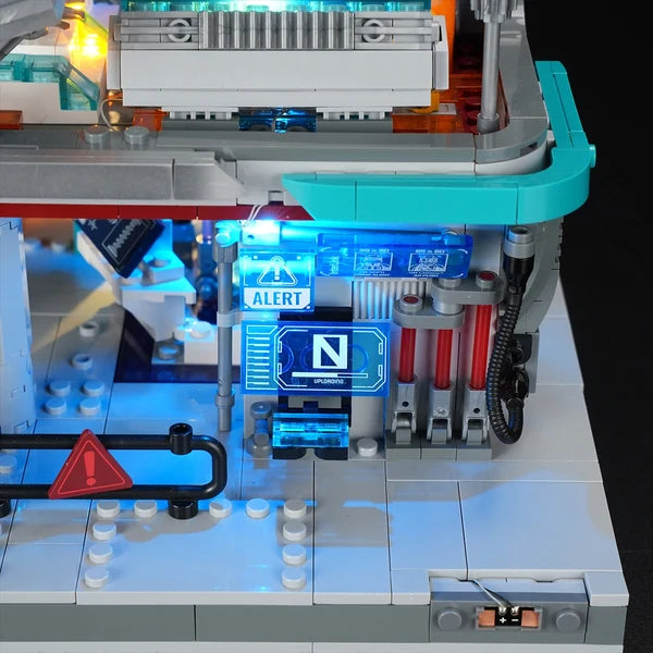 Lumibricks 17010 Cyberpunk Neoncity – Neon Tech Station Building Blocks with LED Lights | 1282 Pieces