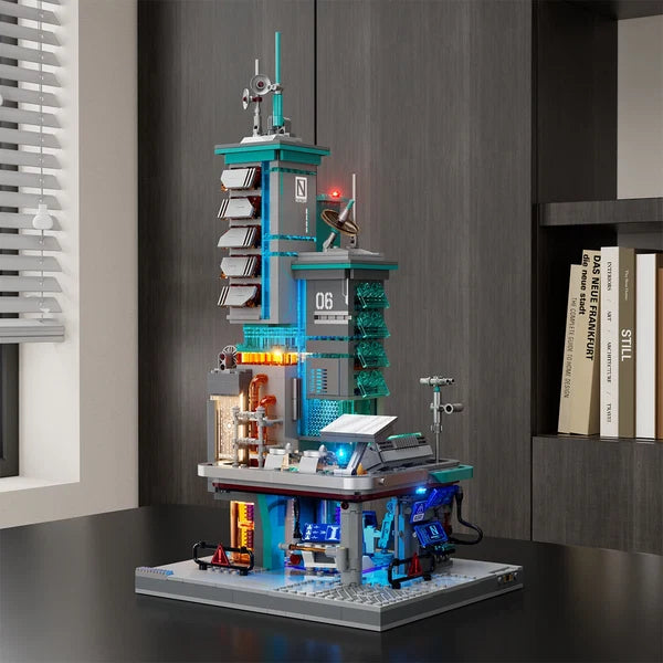 Lumibricks 17010 Cyberpunk Neoncity – Neon Tech Station Building Blocks with LED Lights | 1282 Pieces