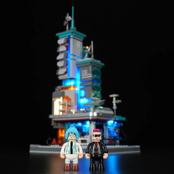 Lumibricks 17010 Cyberpunk Neoncity – Neon Tech Station Building Blocks with LED Lights | 1282 Pieces