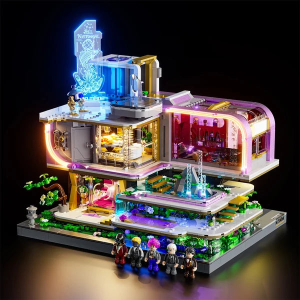 Lumibricks 17013 Cyberpunk Neoncity – Neon Elite Lounge Building Blocks with LED Lights | 2167 Pieces