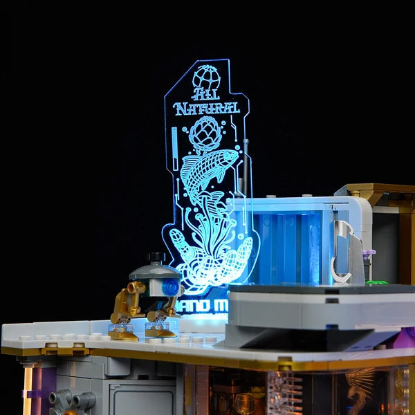 Lumibricks 17013 Cyberpunk Neoncity – Neon Elite Lounge Building Blocks with LED Lights | 2167 Pieces