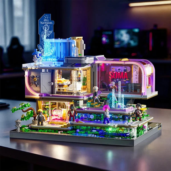 Lumibricks 17013 Cyberpunk Neoncity – Neon Elite Lounge Building Blocks with LED Lights | 2167 Pieces