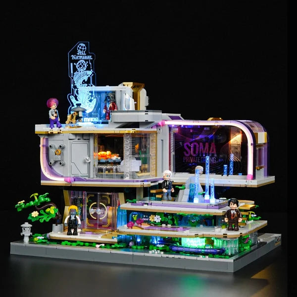 Lumibricks 17013 Cyberpunk Neoncity – Neon Elite Lounge Building Blocks with LED Lights | 2167 Pieces