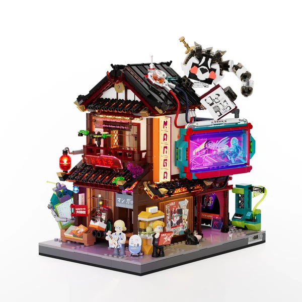 Lumibricks 17015 Cyberpunk Neoncity – Manga Shop Building Blocks with LED Lights | 1699 Pieces