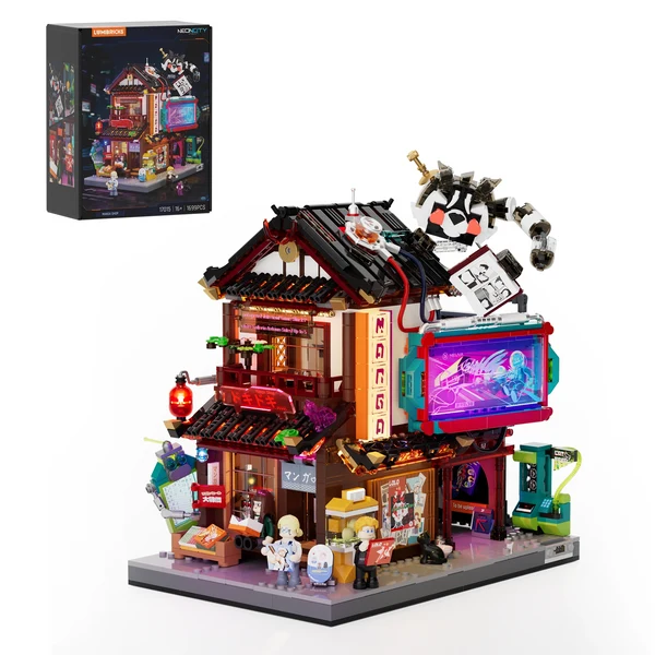 Lumibricks 17015 Cyberpunk Neoncity – Manga Shop Building Blocks with LED Lights | 1699 Pieces