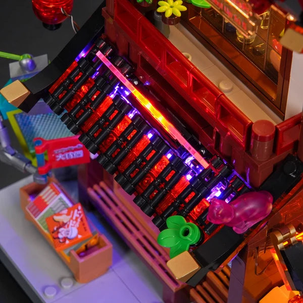 Lumibricks 17015 Cyberpunk Neoncity – Manga Shop Building Blocks with LED Lights | 1699 Pieces