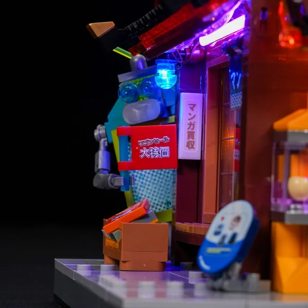 Lumibricks 17015 Cyberpunk Neoncity – Manga Shop Building Blocks with LED Lights | 1699 Pieces