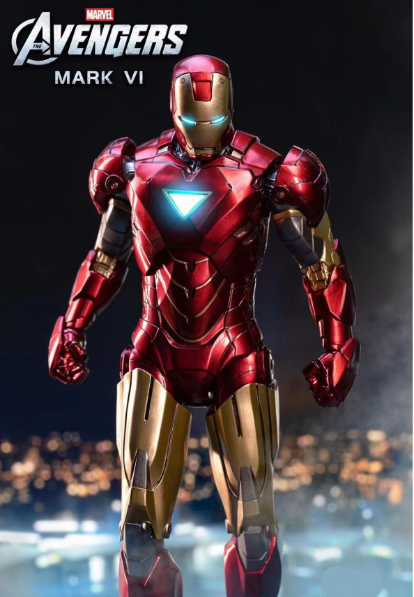 Marvel Avengers Iron Man Mk.6 1/10 Scale with Light Module Action Figu ...