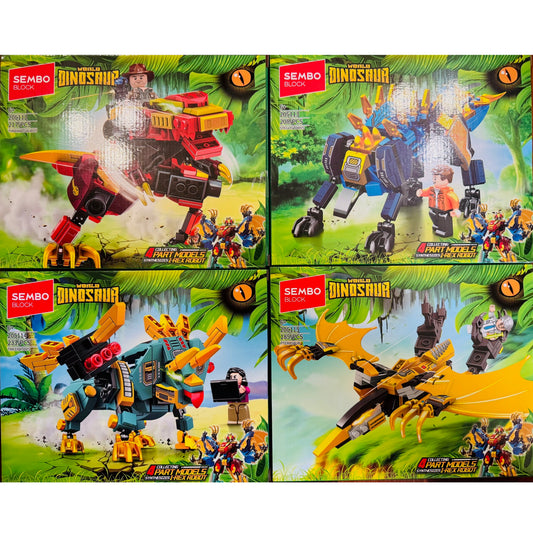 SEMBO 205112 - 205115 World Dinosaur - Dinosaur 4 in 1 T-Rax Robot (1 of 4)