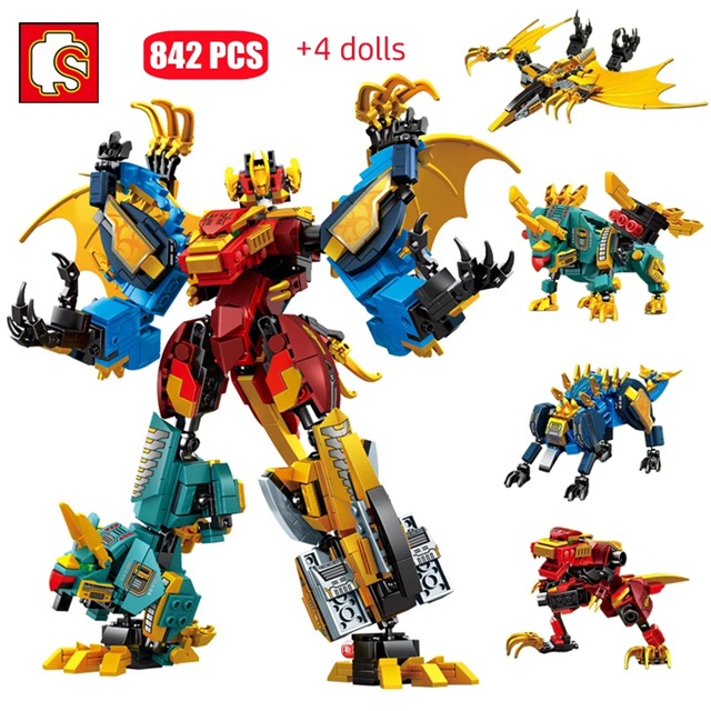 SEMBO 205112 - 205115 World Dinosaur - Dinosaur 4 in 1 T-Rax Robot (1 of 4)