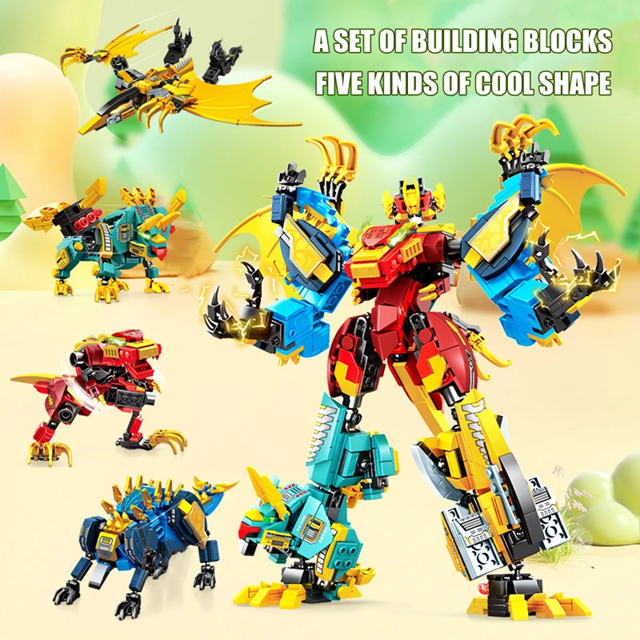 SEMBO 205112 - 205115 World Dinosaur - Dinosaur 4 in 1 T-Rax Robot (1 of 4)