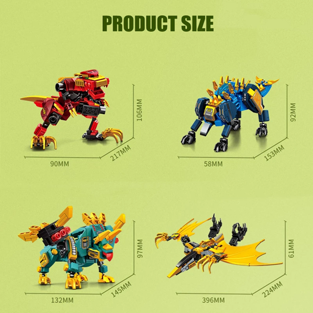 SEMBO 205112 - 205115 World Dinosaur - Dinosaur 4 in 1 T-Rax Robot (1 of 4)