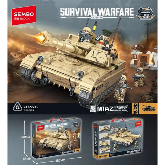 SEMBO 207226 M1A2 Medium Tank Building Block Set