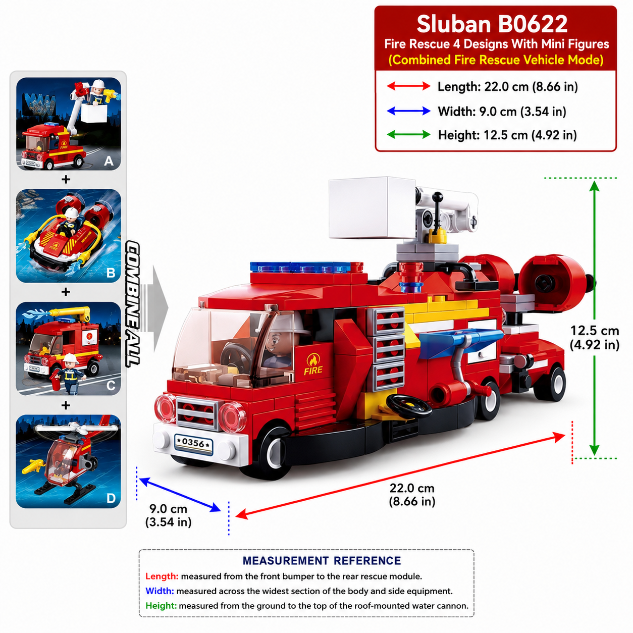 Sluban B0622 Fire Rescue 4 Designs With Mini Figures - Each (1 of 8)