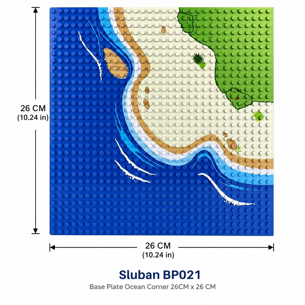 Sluban BP021 Base Plate Ocean Corner 26CM x 26 CM