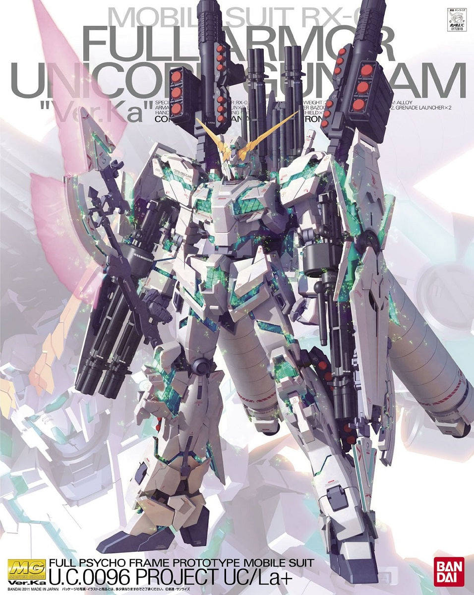 Bandai MG 1/100 RX‑0 Full Armor Unicorn Gundam Ver. Ka Gunpla Kit