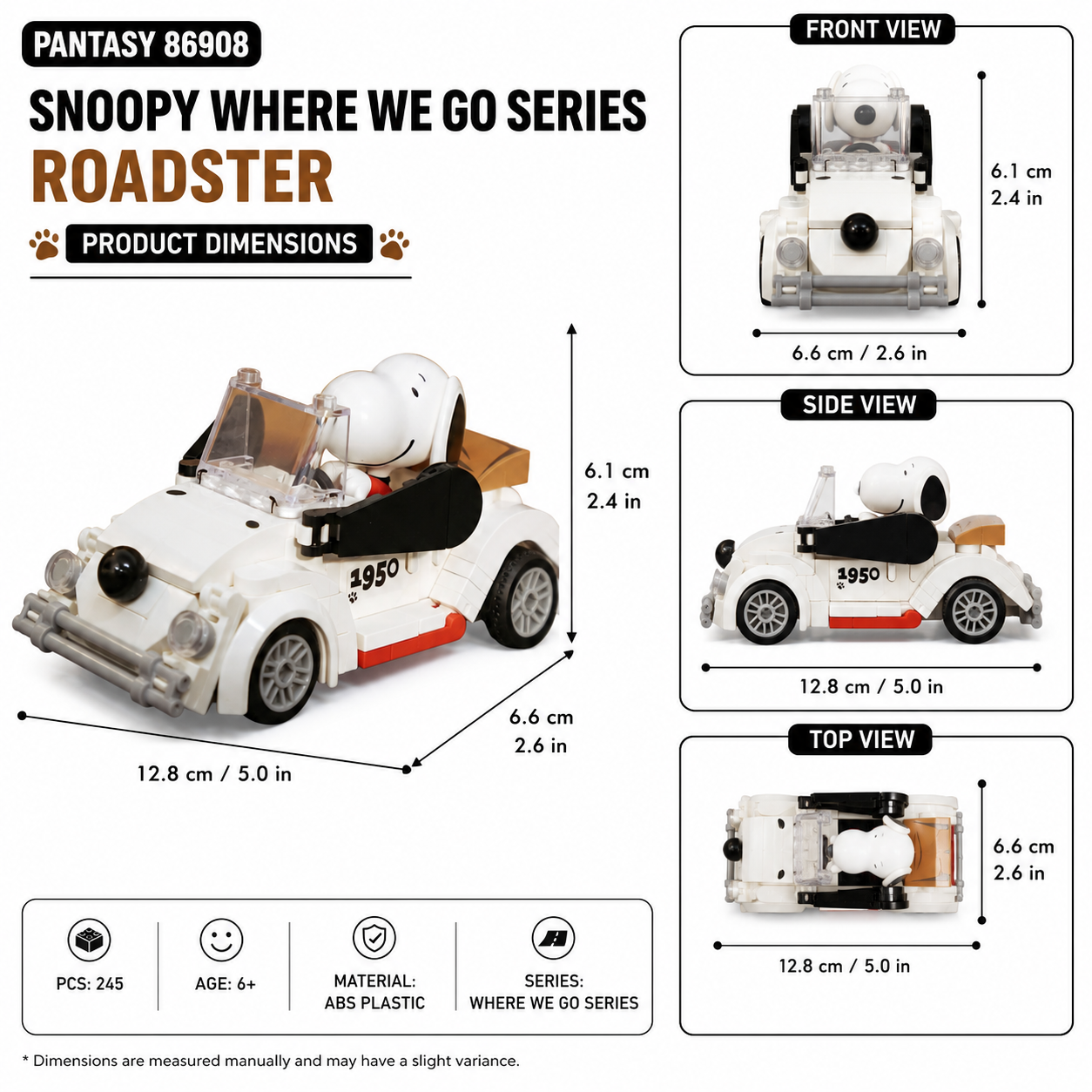 Pantasy 86908 Snoopy Where We Go Series - Roadster