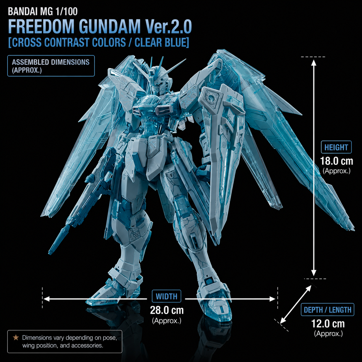 Bandai MG 1/100 Freedom Gundam Ver.2.0 [CROSS CONTRAST COLORS / CLEAR BLUE]