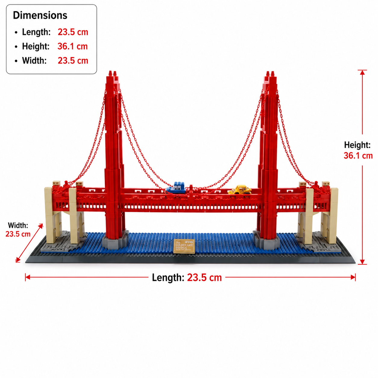 WANGE 6210 Golden Gate Bridge Architecture Building Block Set (1977PCS)