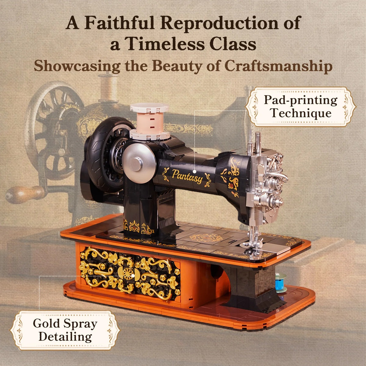 Pantasy 85028 Retro Hand Crank Sewing Machine