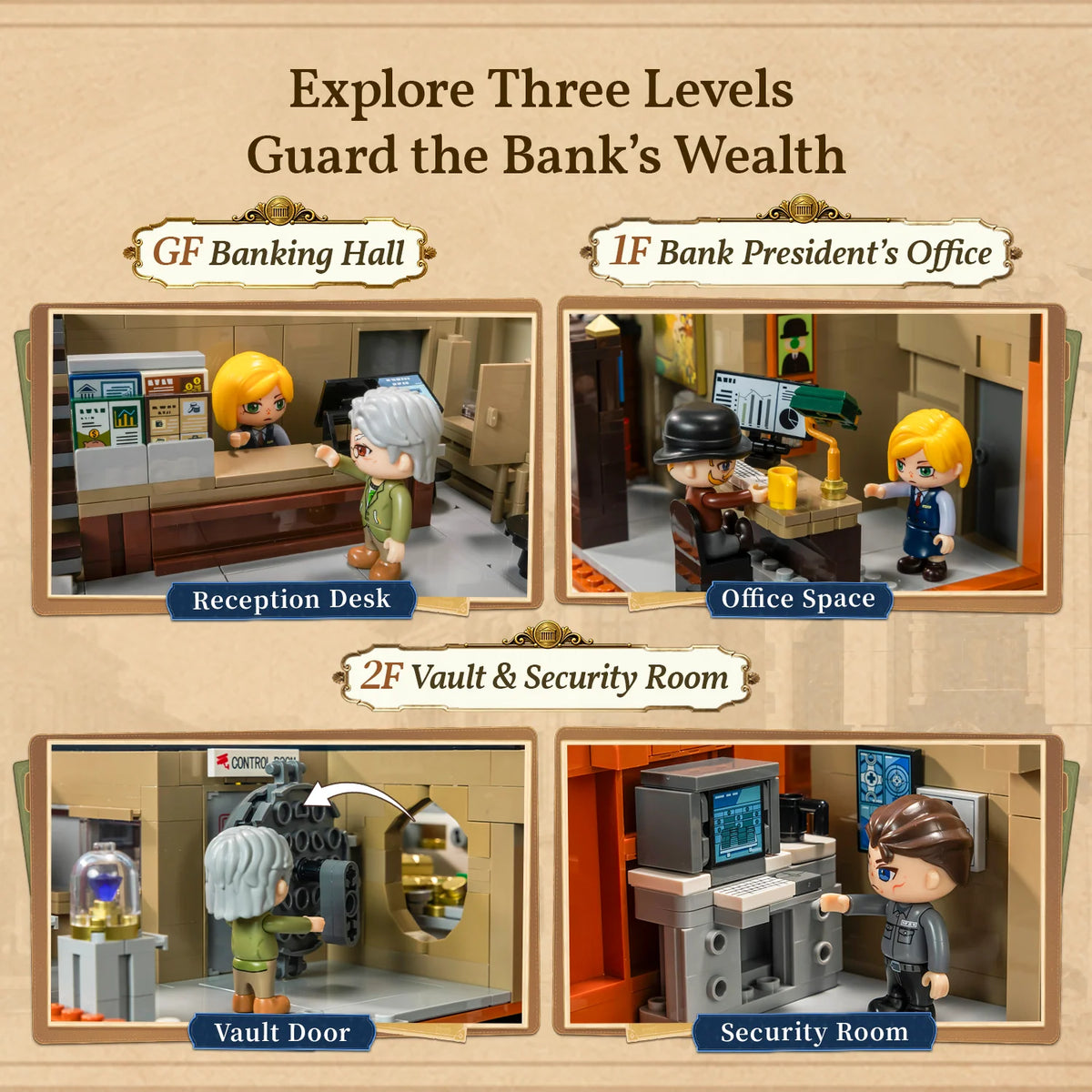 Pantasy 85038 Bank Modular Building Set – 2,634 Pieces