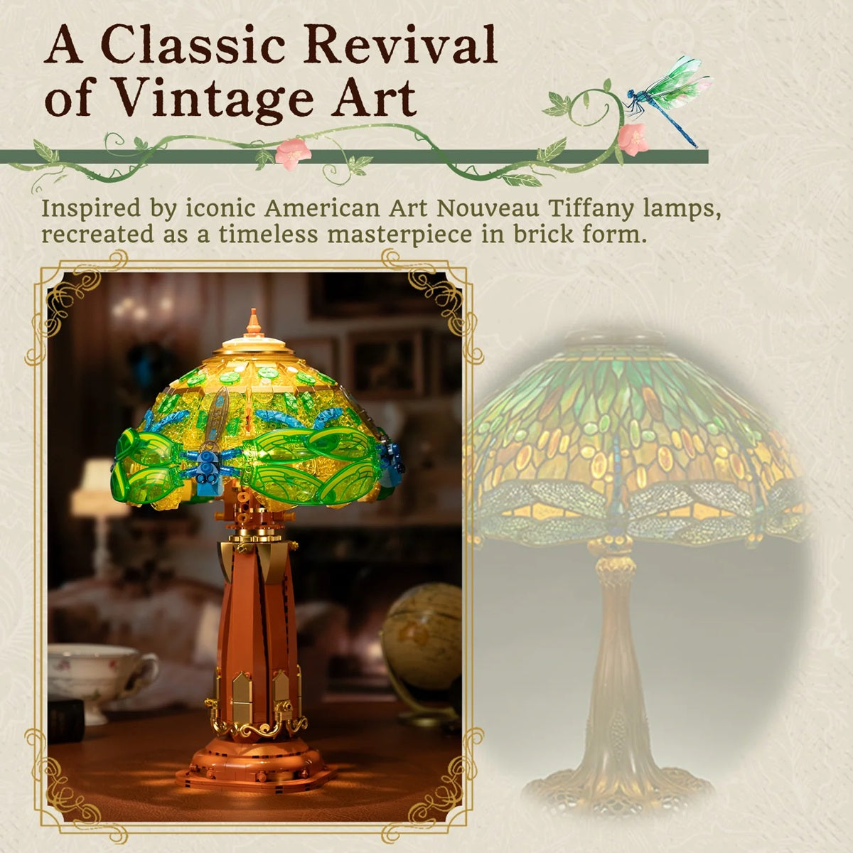 Pantasy 85042 Retro Series - Stained Glass Table Lamp