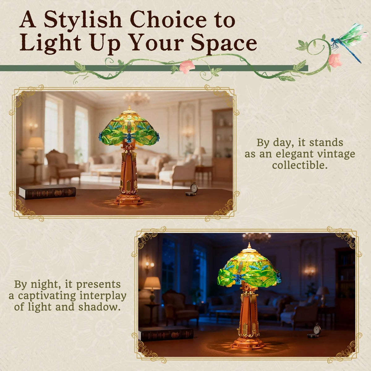 Pantasy 85042 Retro Series - Stained Glass Table Lamp