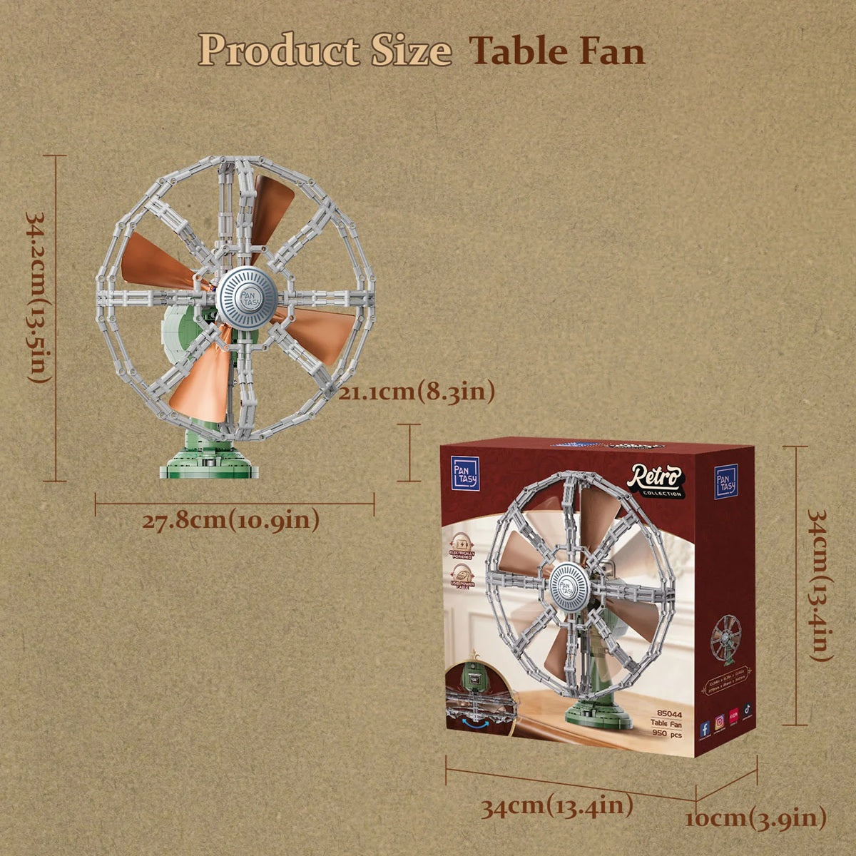 Pantasy 85044 Table Fan – Motorised Retro Mechanical