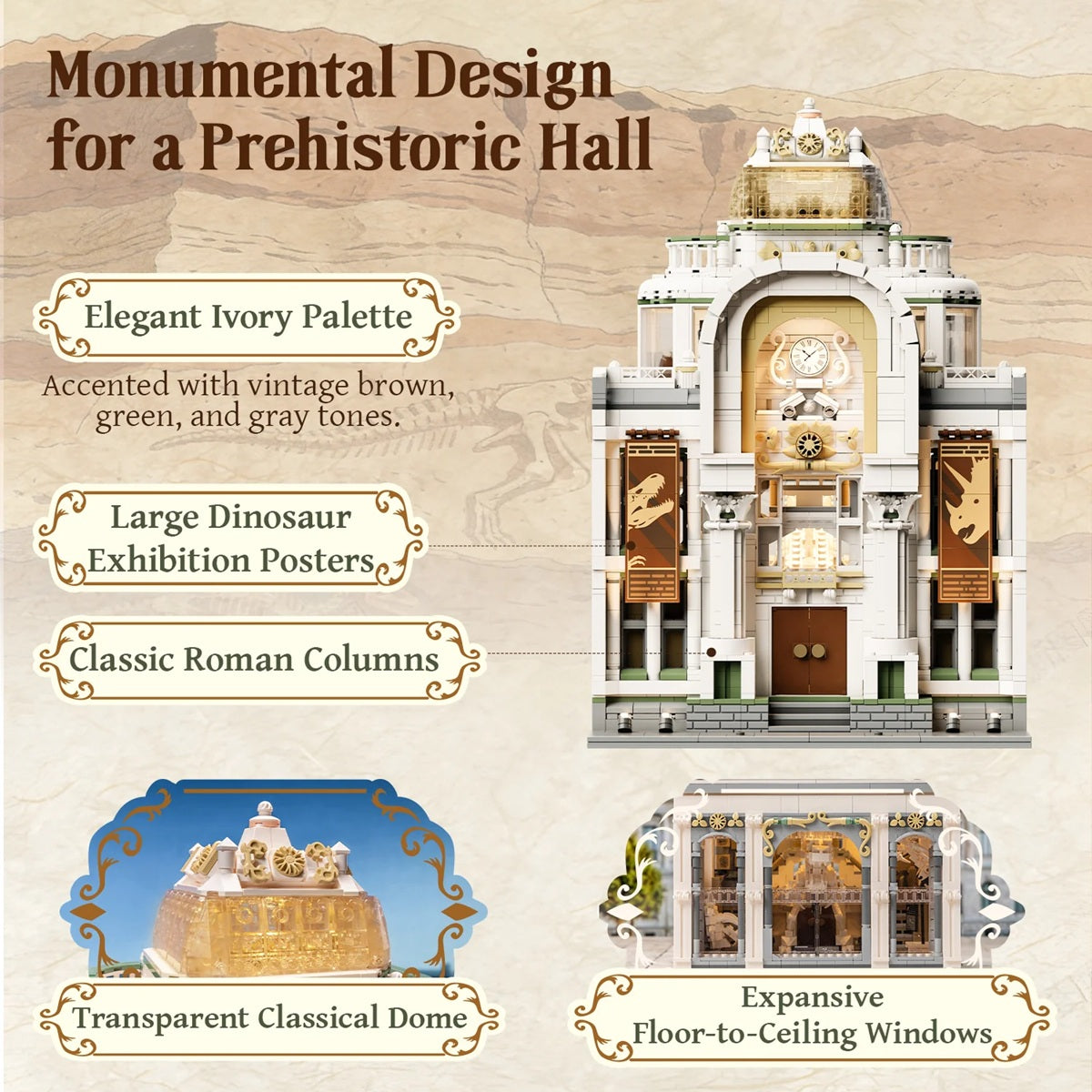 Pantasy 85047 Retro Architecture - Dinosaur Museum