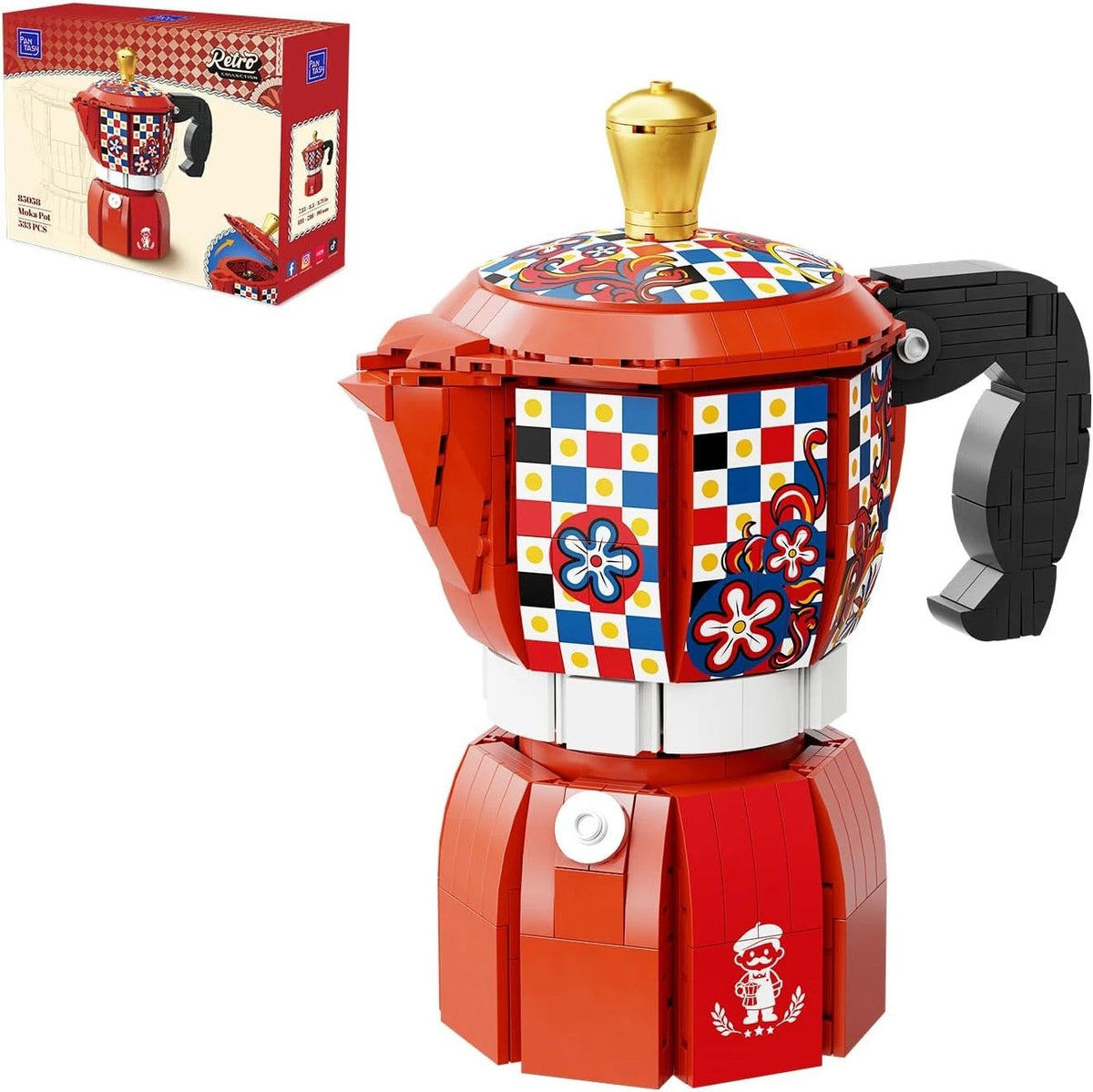 Pantasy 85058 Retro Collection – Moka Pot Building Blocks Set