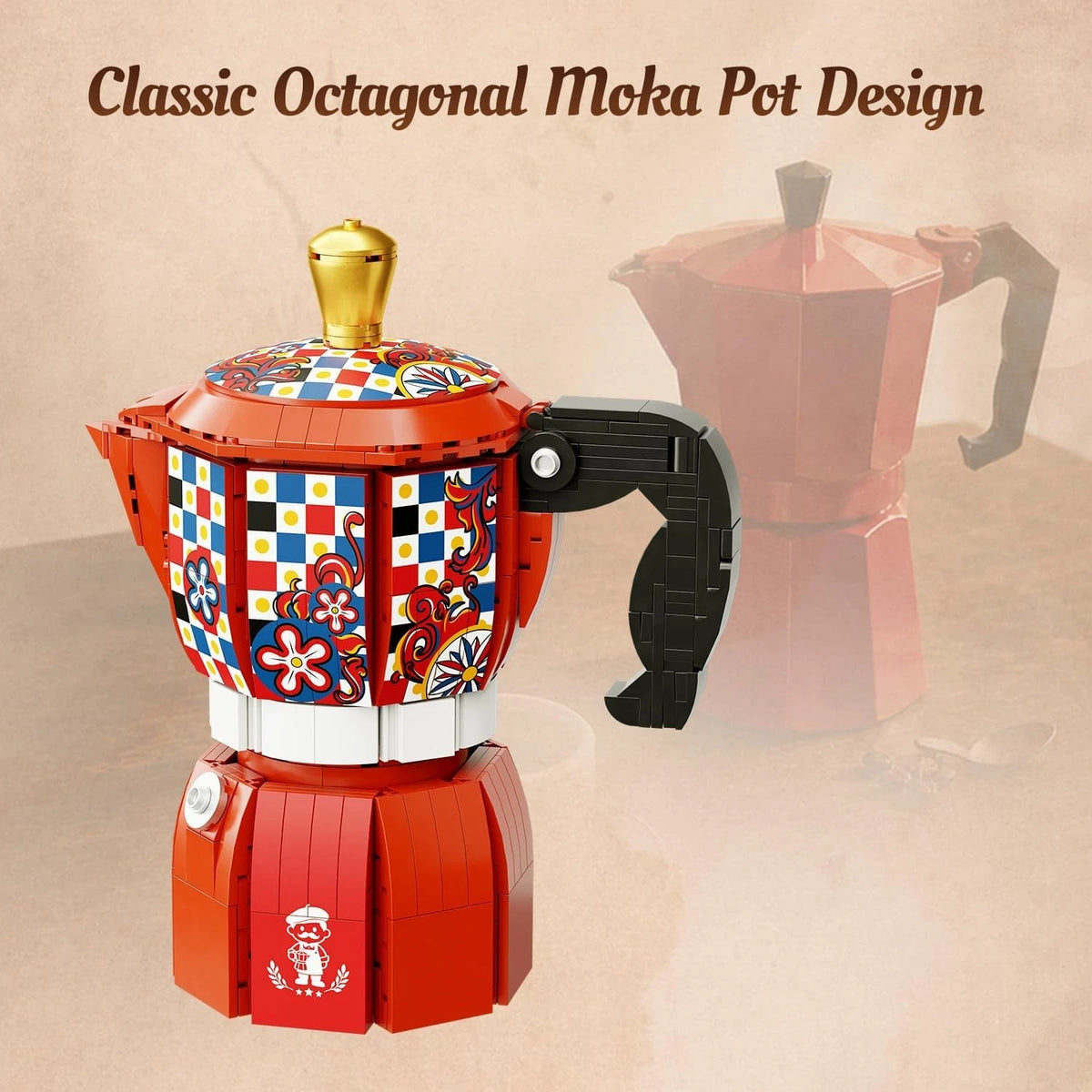 Pantasy 85058 Retro Collection – Moka Pot Building Blocks Set