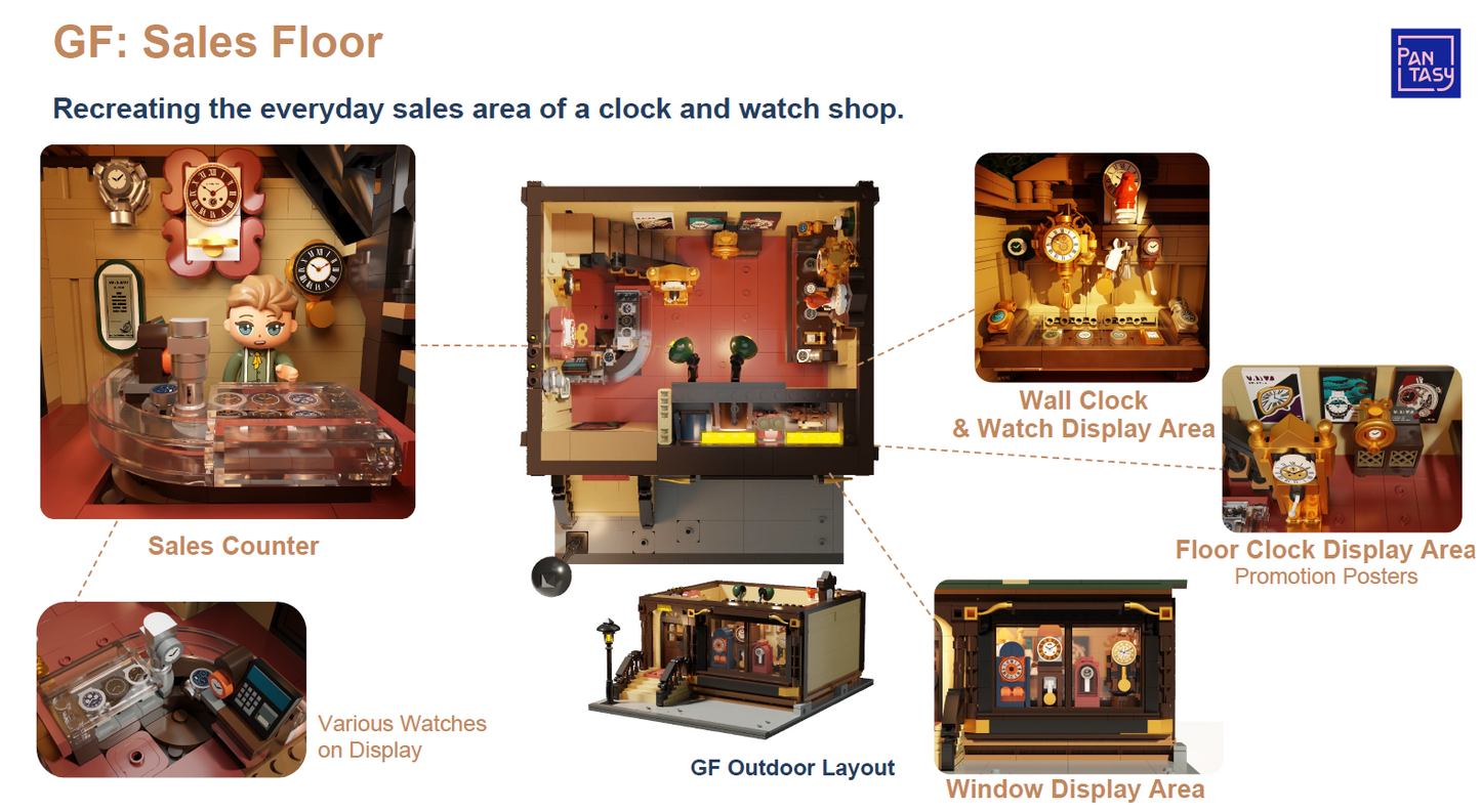 Pantasy 85060 Antique Clock Shop Building Set