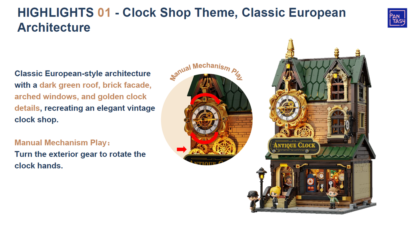 Pantasy 85060 Antique Clock Shop Building Set