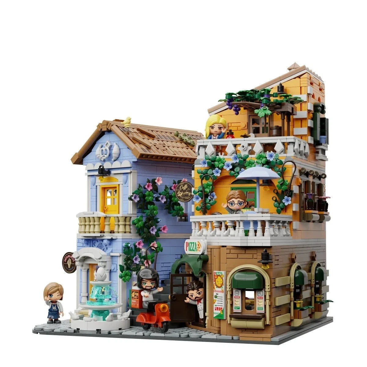 Pantasy 85062 Italian Street Corner Building Set – 2,892 Pieces & 5 Figures