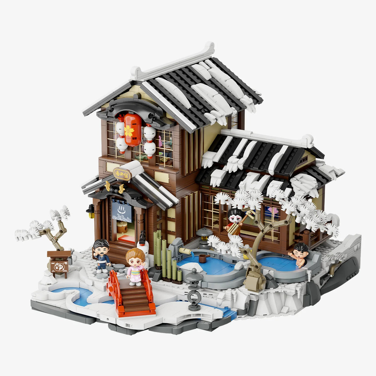Pantasy 85063 Japanese Onsen Building Set – 2,847 Pieces & 4 Figures
