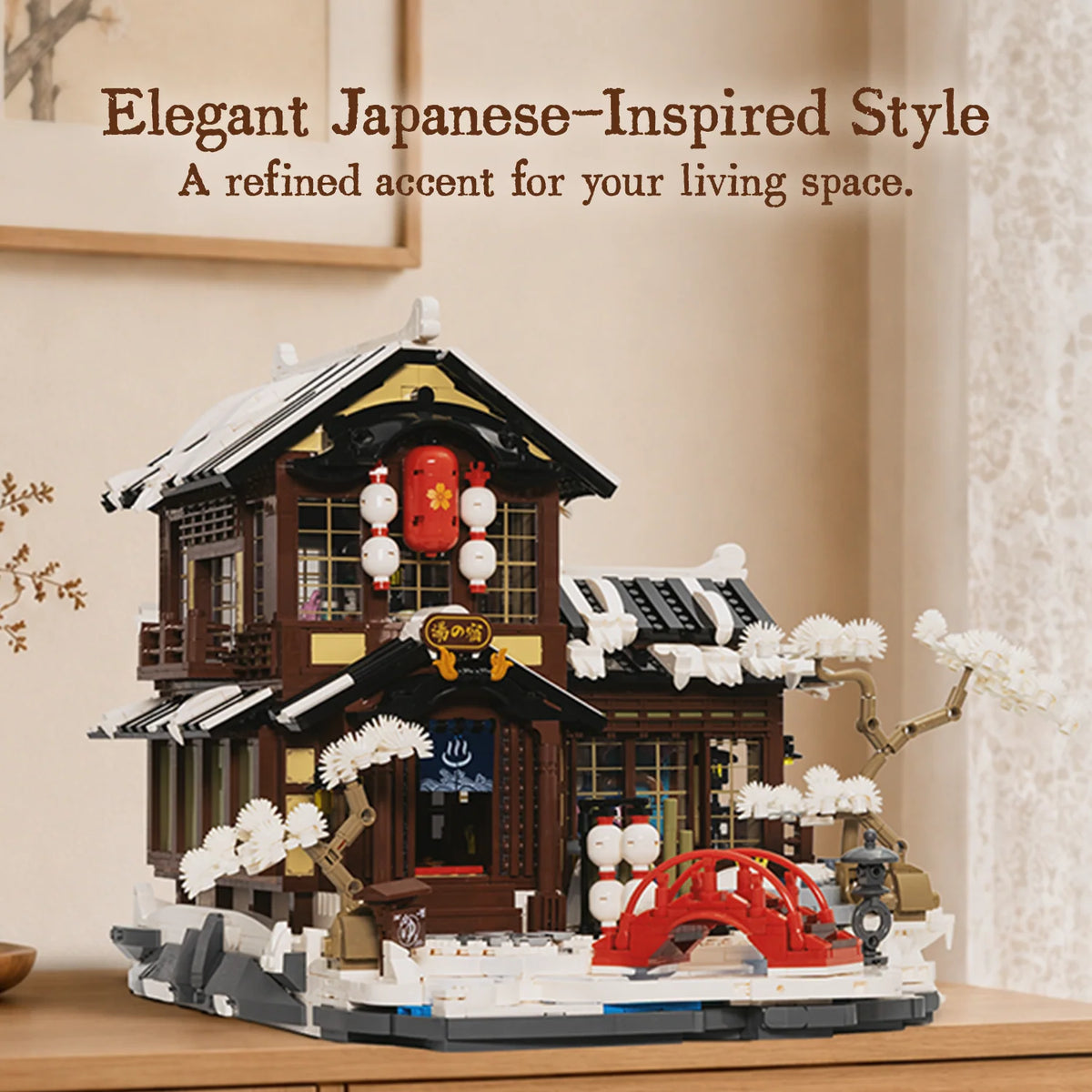 Pantasy 85063 Japanese Onsen Building Set – 2,847 Pieces & 4 Figures