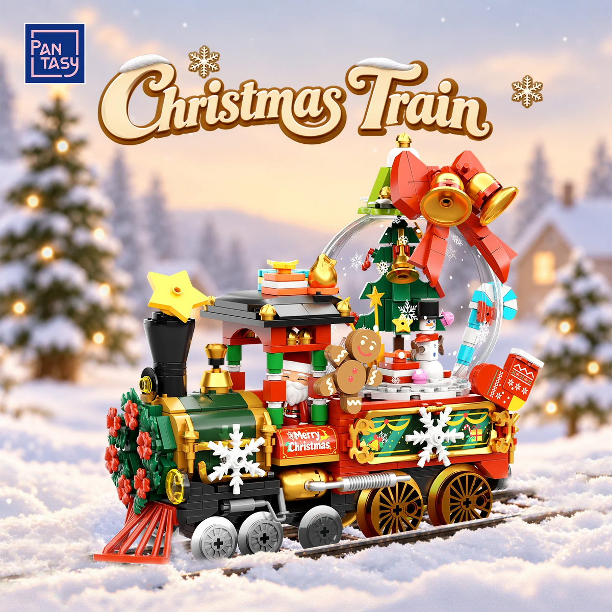 Pantasy 85076 Holiday Series – Christmas Train Building Blocks Set
