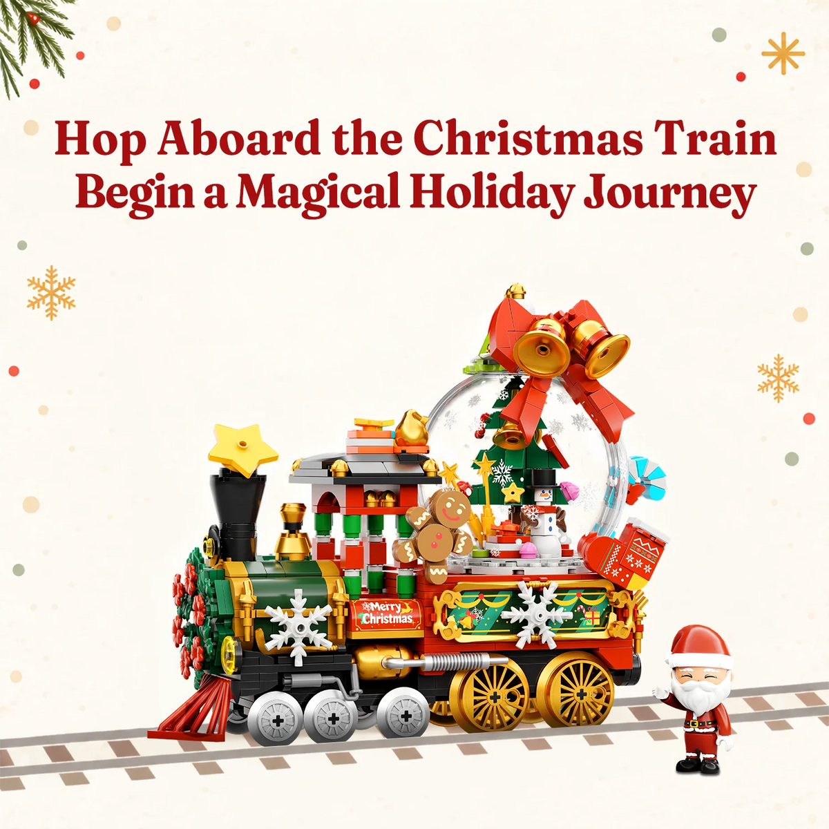 Pantasy 85076 Holiday Series – Christmas Train Building Blocks Set