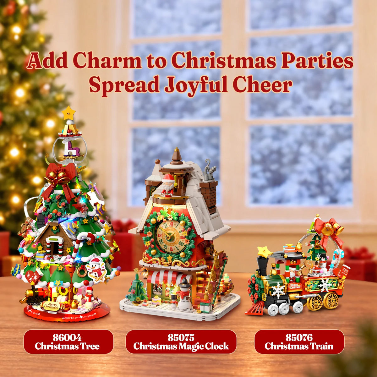 Pantasy 85076 Holiday Series – Christmas Train Building Blocks Set