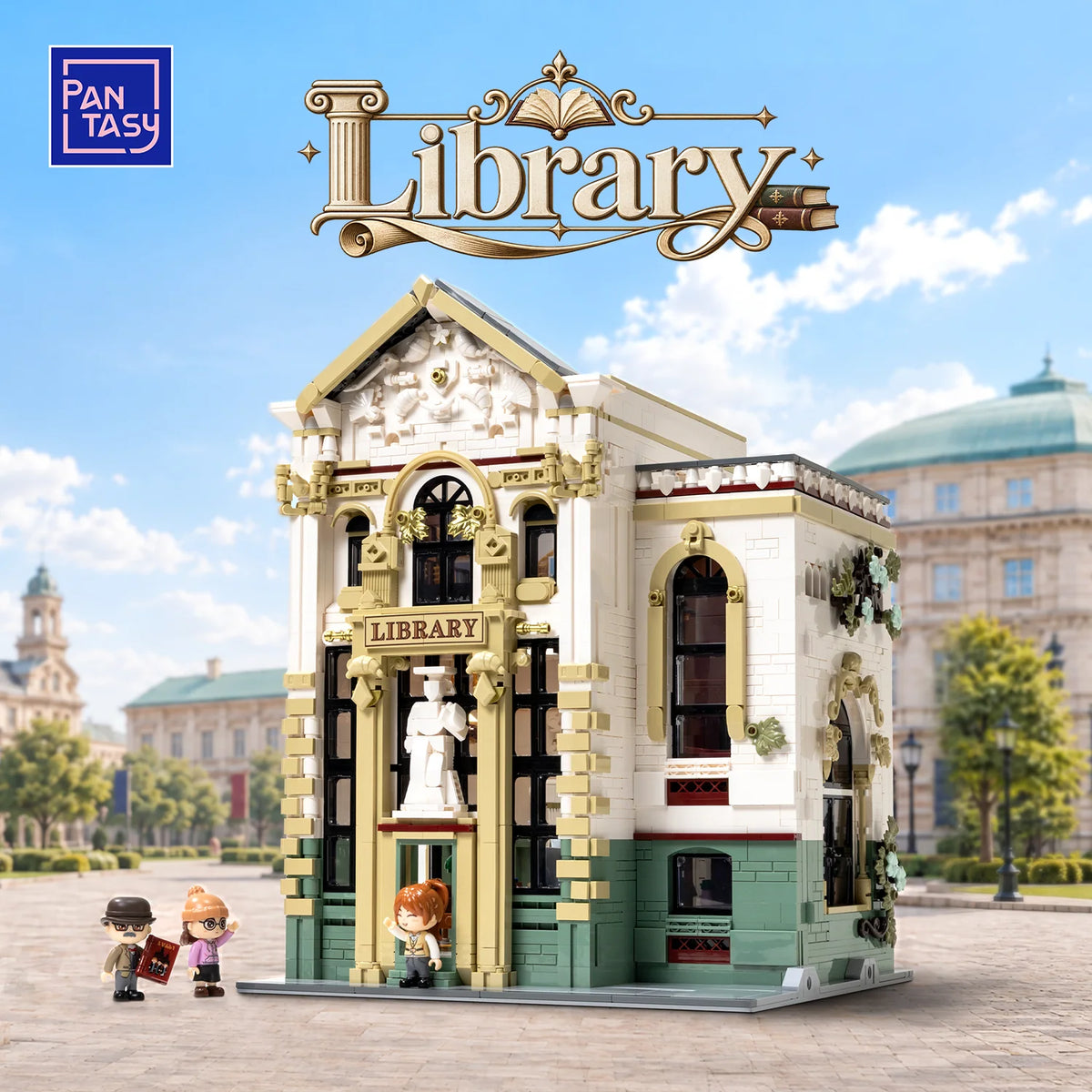 Pantasy 85077 Library Modular Building Set – 2,956 Pieces & 3 Figures