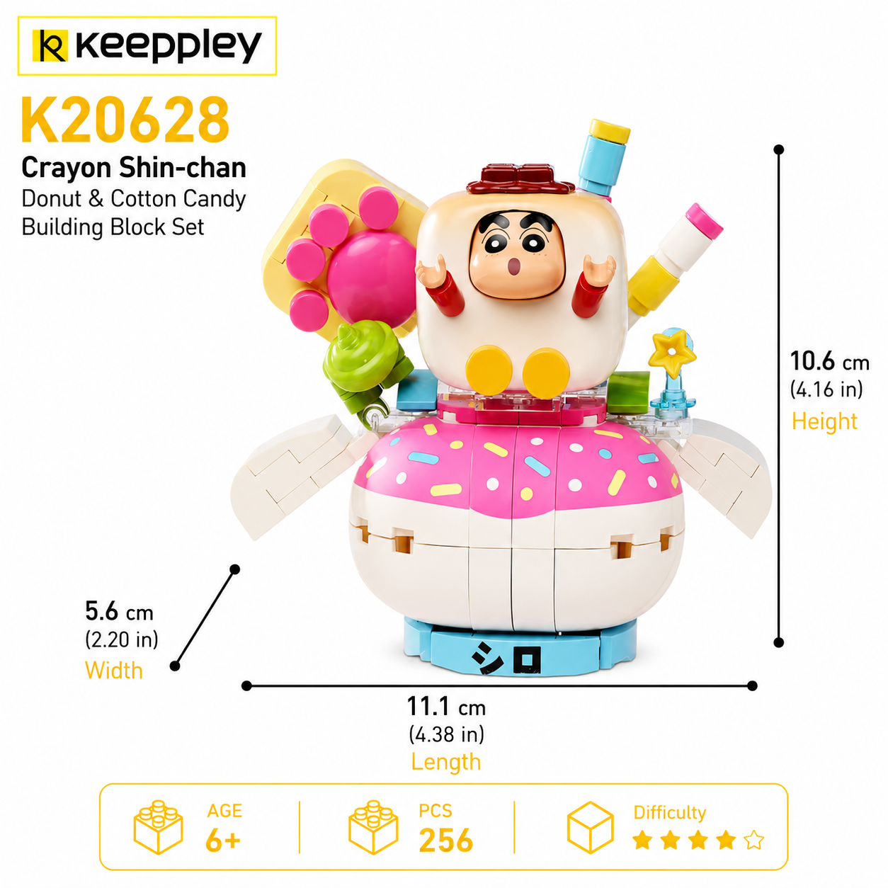 KEEPPLEY K20628 Crayon Shin-chan Donut & Cotton Candy Building Block Set