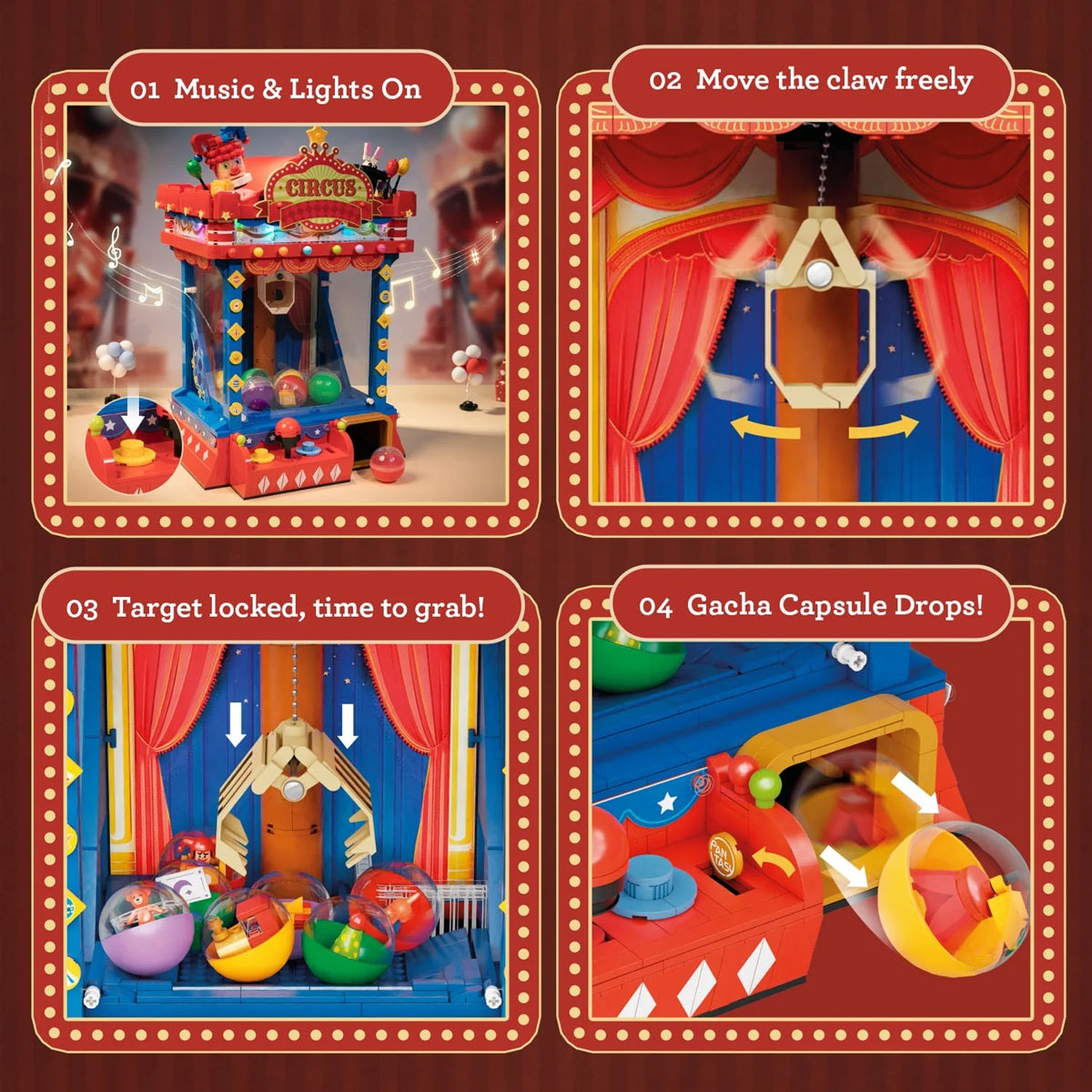 Pantasy 86002 Retro Series - Circus Claw Machine-Motorised