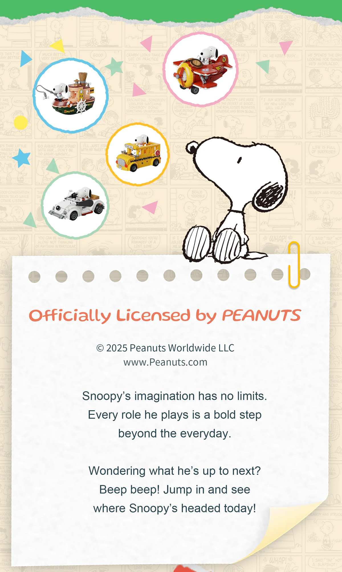 Pantasy 86908 Snoopy Where We Go Series - Roadster