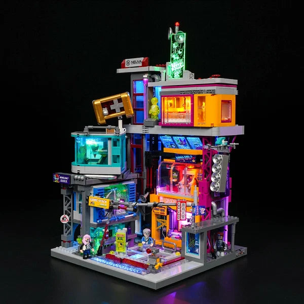 Lumibricks L9095 Cyberpunk Neoncity – Game Stack Building Blocks with LED Lights | 2580 Pieces