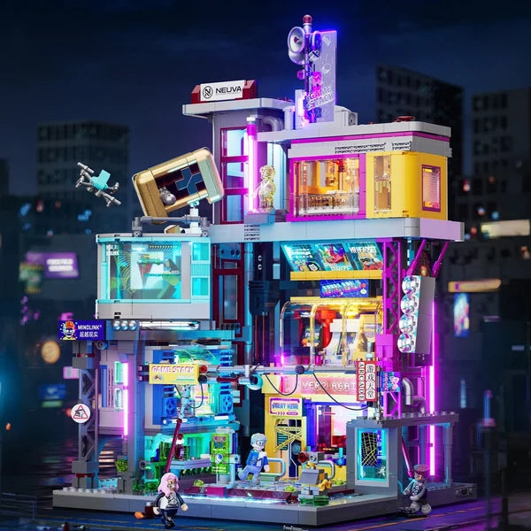 Lumibricks L9095 Cyberpunk Neoncity – Game Stack Building Blocks with LED Lights | 2580 Pieces