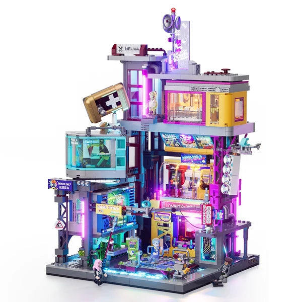 Lumibricks L9095 Cyberpunk Neoncity – Game Stack Building Blocks with LED Lights | 2580 Pieces